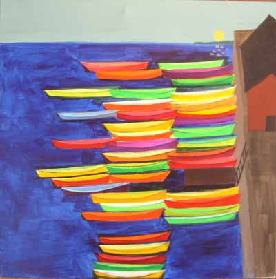 Water Painting - Kayaks